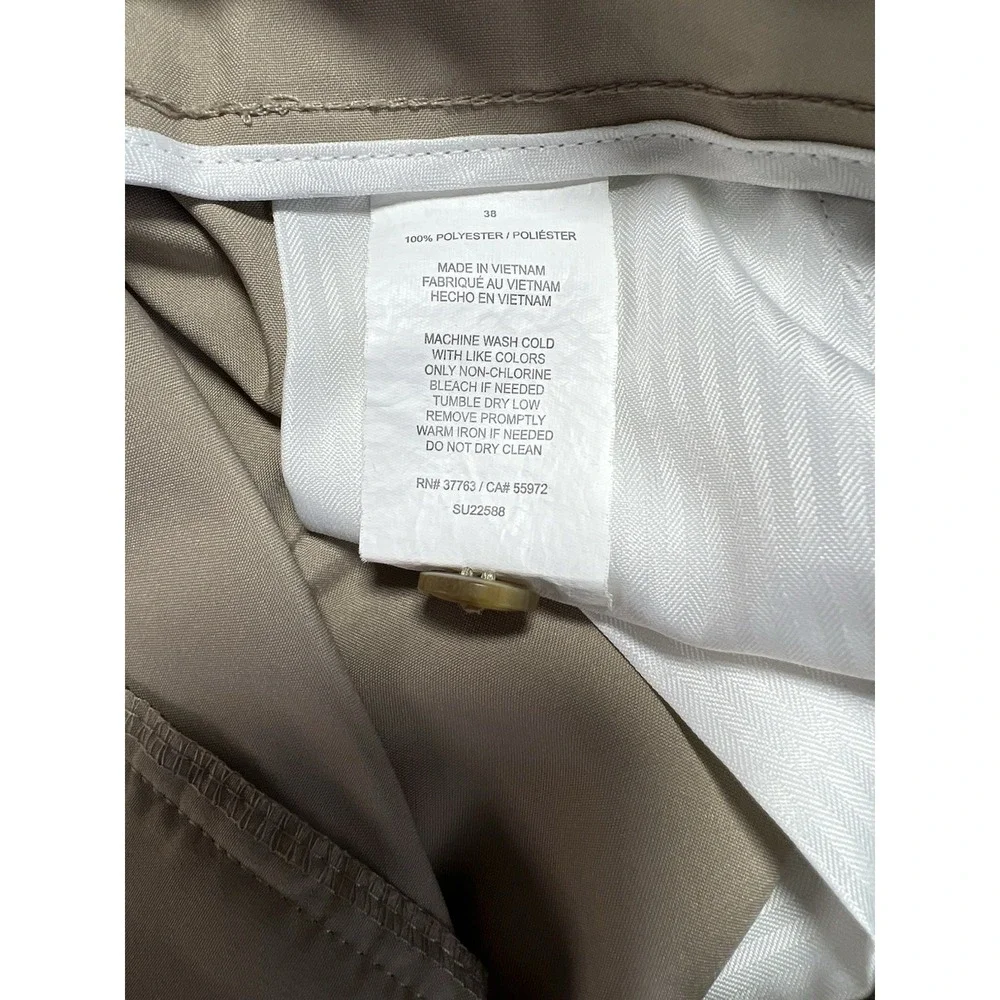 PGA Tour Men's Golf Shorts Size 38 Flat Front Polyester Beige